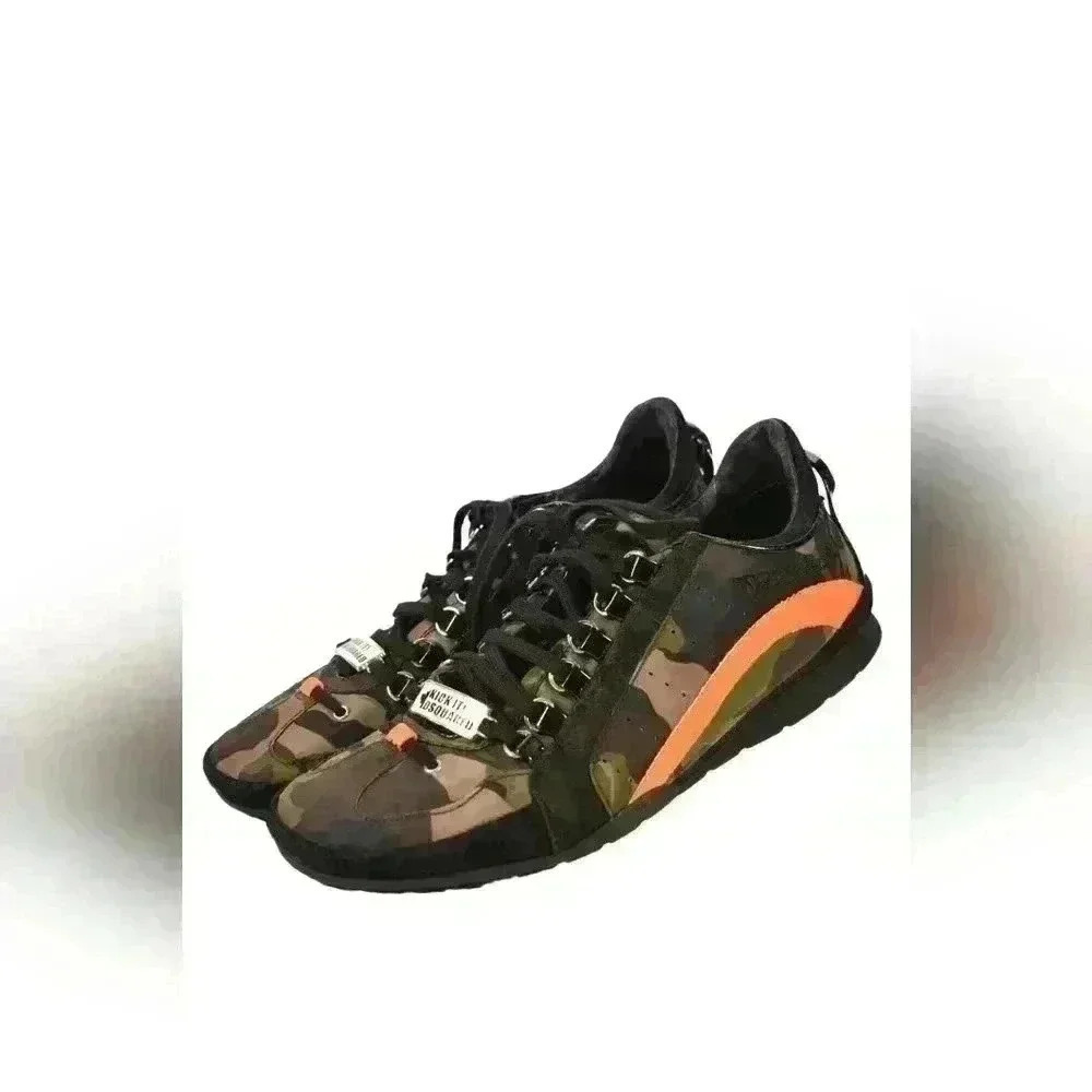 DSQUARED2 Olive Green Black Nylon Camouflage  Tech Sneaker 10US Italy